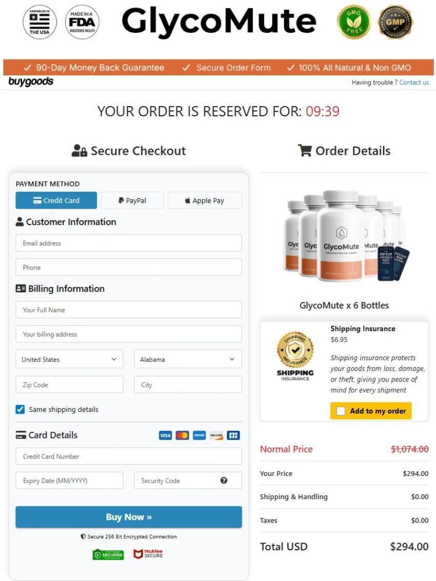 Safe online checkout with full credit card protection order
